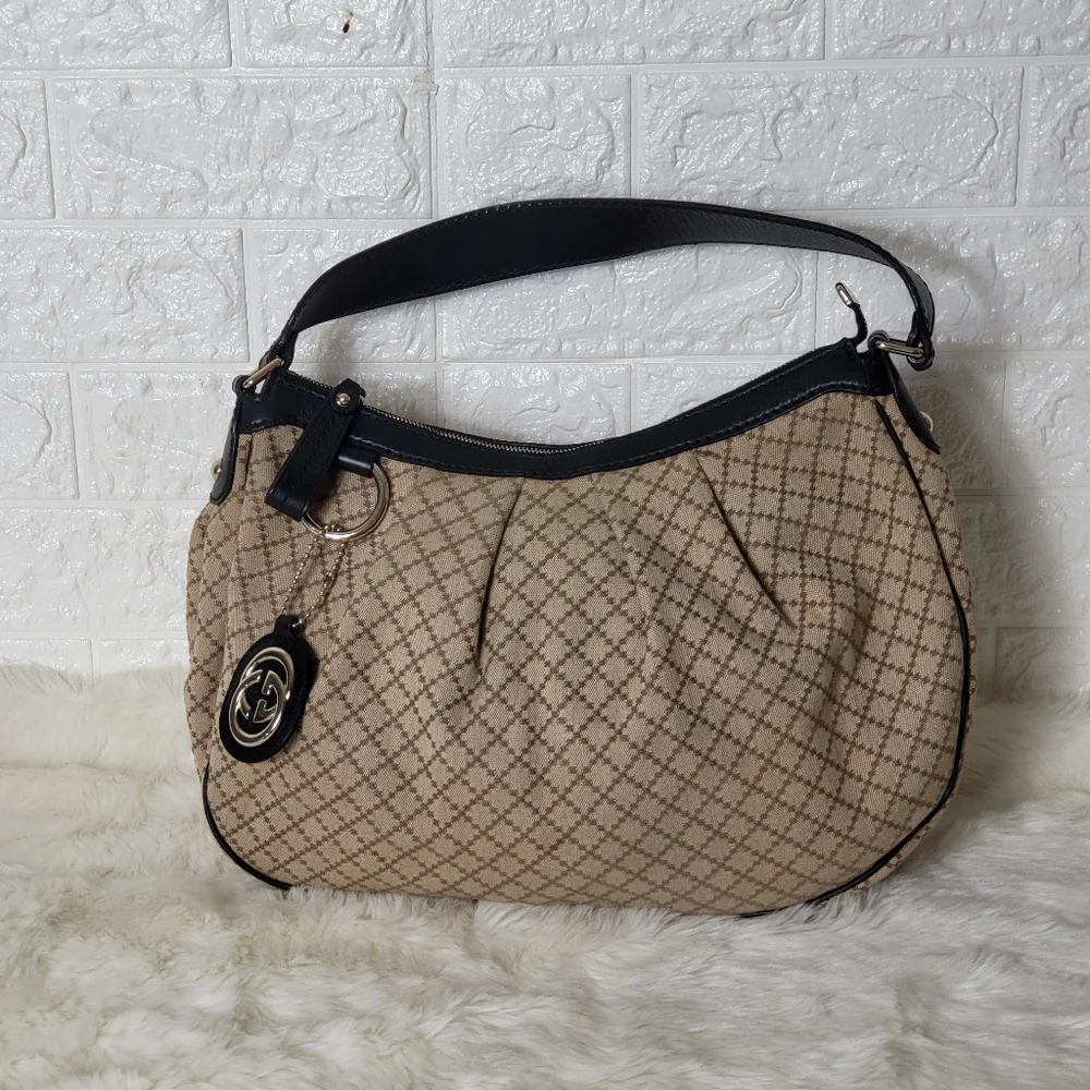 Gucci Sukey Diamante Canvas Hobo Bag Beige - Picture 4 of 12